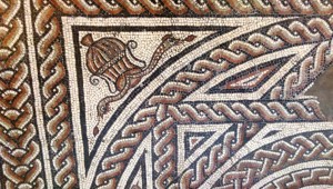 Roman mosaic floor at Dorset County Museum