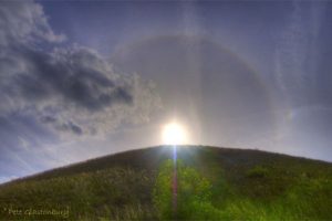 A sun dog at Silbury Hill photographed by Pete Glastonbury